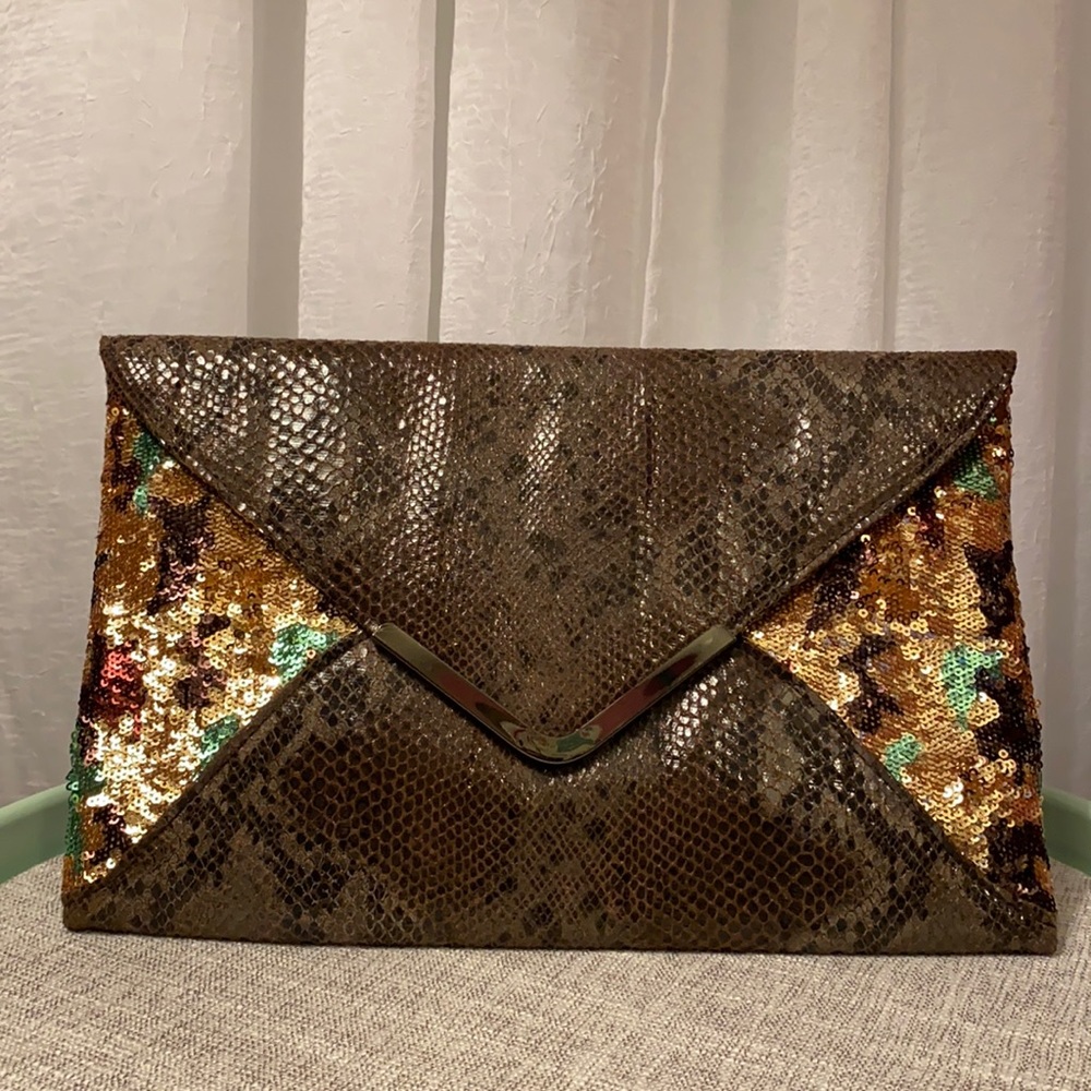 Big Buddha Snakeskin Clutch Purse